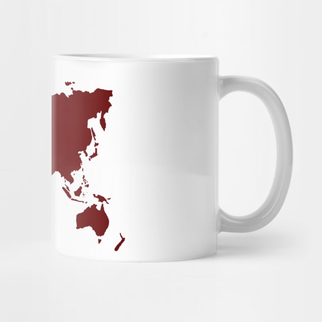 carmine red world map by dreamtravel